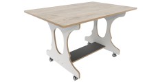 Hoogzit tafel L120 x B80 cm wit grey craft oak Tangara Groothandel voor de Kinderopvang Kinderdagverblijfinrichting